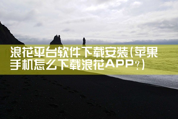 浪花平台软件下载安装
