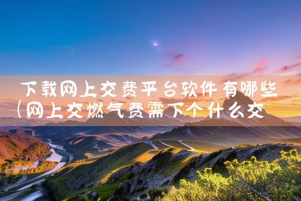 下载网上交费平台软件有哪些