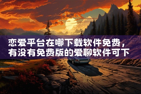 恋爱平台在哪下载软件免费