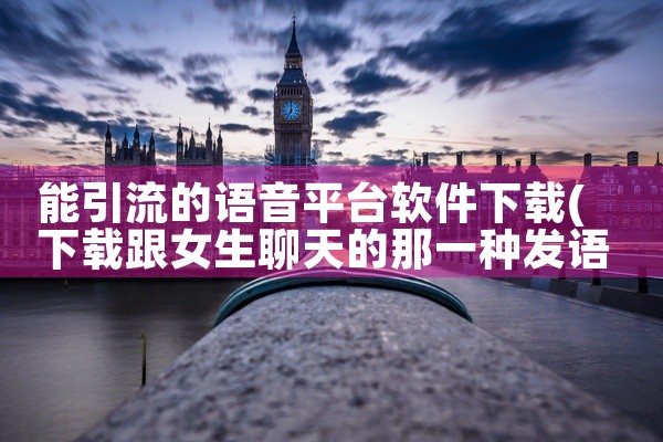 能引流的语音平台软件下载